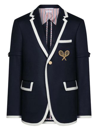 Thom Browne Blazer met geborduurde band - Blauw