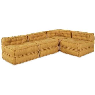 vidaXL Sof&aacute; Modular 4 Pcs Amarillo 70 X 70 X 56 Cm Tela Vidaxl