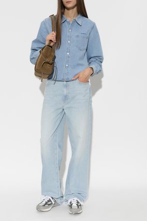 Mother Honor Roll Denim Shirt, Womens, Blue