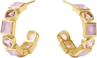 Julie Vos Womens Jolie Hoop Earrings In Rose