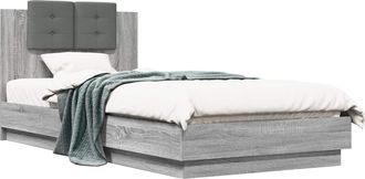 vidaXL Estructura De Cama Con Cabecero Sonoma Gris 80 X 200 Cm Vidaxl