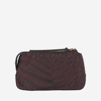 Pinko Womens Toiletry Bag With Animal Print Nylon Accessory