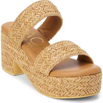 Matisse Footwear Ocean Ave Espadrille Platform Slide Sandal in Camel at Nordstrom, Size 10