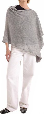 Brodie Snuggle Cashmere Poncho In Flint
