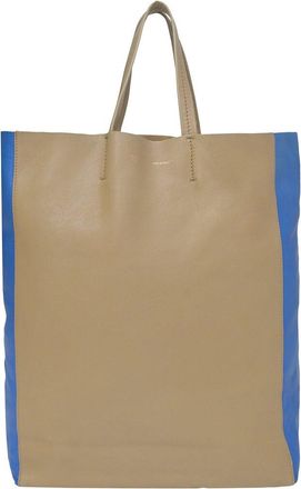 Celine Celine Beige And Blue Leather Bicolor Cabas Tote Bag (Authentic Pre-Loved)