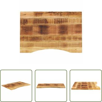 vidaXL Tavolo in legno - Piano Scrivania con Curva 90x50x2,5 cm Massello Grezzo di Mango