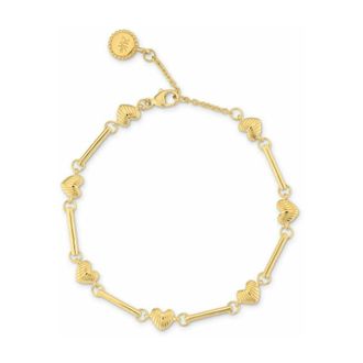 24Kae Accessoires, Dames, Geel, ONE Size, Bracelet With Shell Structured Hearts