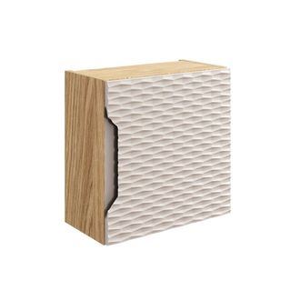 Petits Meubles Armario de pared 1 puerta estratificado Beige marr&oacute;n