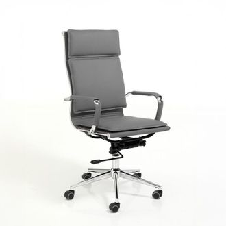 Oresteluchetta Silla De Oficina Ergon&oacute;mica De Piel Sint&eacute;tica Con Ruedas Paly - Gris