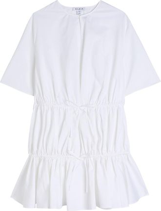 Alaia Brushed Cotton-poplin Mini Dress - White - 38 (UK10 / S)