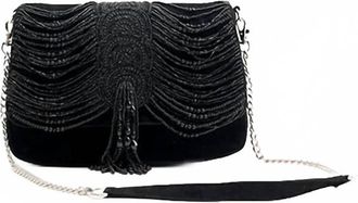 America & Beyond Midnight Noir Clutch In Black