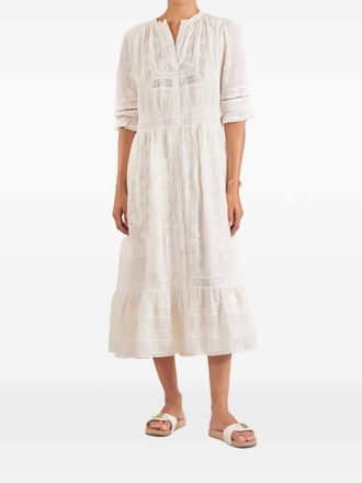 M.A.B.E floral-lace midi dress - White