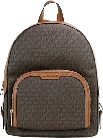 Michael Kors Michael Kors Jaycee Large Brown Signature PVC Shoulder Backpack Womens Bookbag
