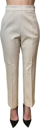 Max Mara Mmlcaliffo Broek - Dames - Straight fit broeken - Wit - XS - Broeken