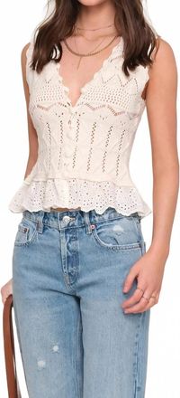 Heartloom Nona Sleeveless Ruffle Top In White