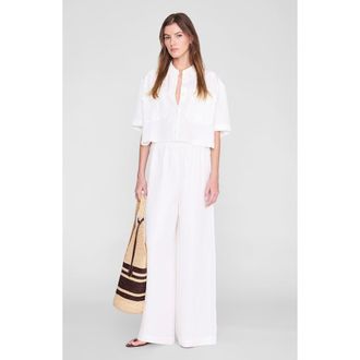 Anine Bing Edith Shirt in Ivory at Nordstrom, Size X-Small