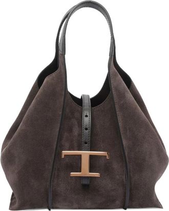 Tod's Tijdloze T-Gesp Schoudertas - Dames - Schoudertassen - Bruin - ONE Size - Leer - Tassen