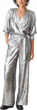 Suncoo Jake Metallic Pants In Argent