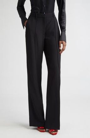 Balmain Tailored Straight Leg Crepe Pants in Black at Nordstrom Rack, Size 12 Us / 44 Fr