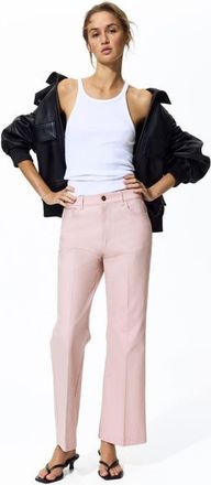 H&M Bootcut Cotton Canvas Trousers in Light Pink at Nordstrom, Size 20