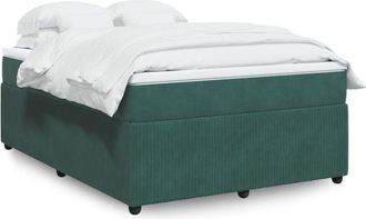 vidaXL Vidaxl - Cama Box Spring Con Colch&oacute;n Terciopelo Verde Oscuro 160x200 Cm