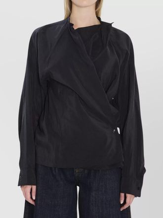 Christophe Lemaire draped crewneck top featuring pleats