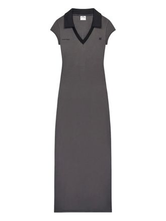 Courr&egrave;ges logo maxi dress - women - Polyester - S - Grey