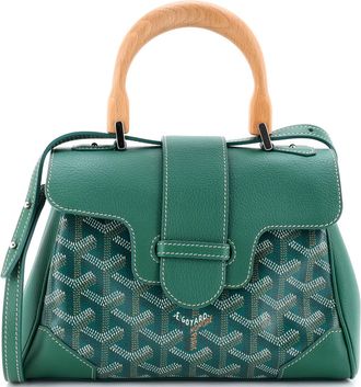 Goyard Saigon Top Handle Bag Coated Canvas with Leather Mini