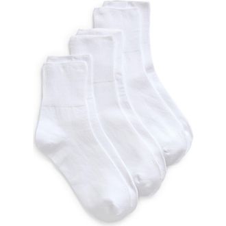Hue 3-Pack Bobby Socks in White at Nordstrom