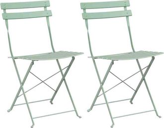 vidaXL Vidaxl - Silla Plegable Para Jard&iacute;n 2 Pcs Verde 42 X 46 X 82cm Acero