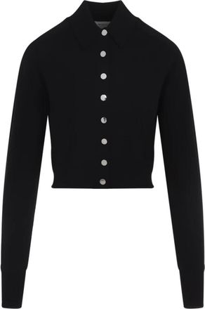 Sportmax Zwarte Wollen Trui Elegante Stijl - Dames - Vesten - Zwart - M - Wol - Truien & Vesten