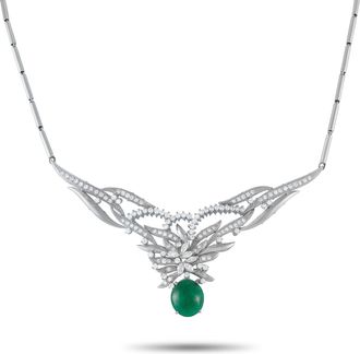 Luxury Bazaar Platinum 3.18ct Diamond and Emerald Necklace MF12-121525