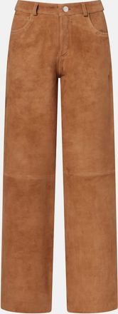 Nour Hammour Pantaloni Milo in suede a gamba larga