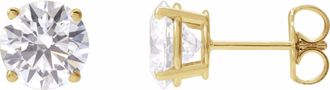 Diamond2Deal 14K Gold 3ct Lab-Grown Diamond Stud Earrings Clarity VS, Color F-G