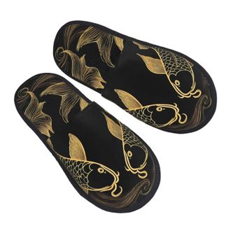 Generic Furry Slippers Gold Chub Print Fuzzy Slippers Soft Non Slip House Slipper For Women Guest Bedroom L