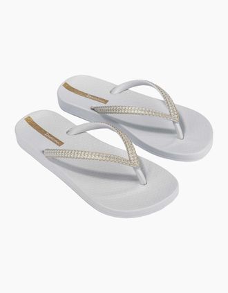 Ipanema Womens Ipanema Womens Mesh X Fem Flip Flops - Grey Gold - Size: 8