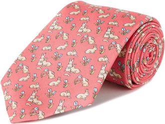 Oliver Brown Silk Tie, Rabbit - Pink