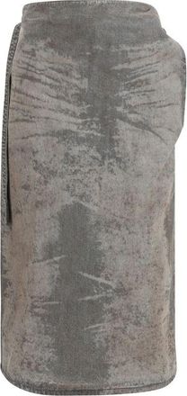 Diesel Gray Lyocell Midi Womens Skirt