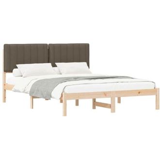 vidaXL Estructura De Cama Con Cabecera Tapizada Taup&eacute; 150 X 200 Cm Vidaxl