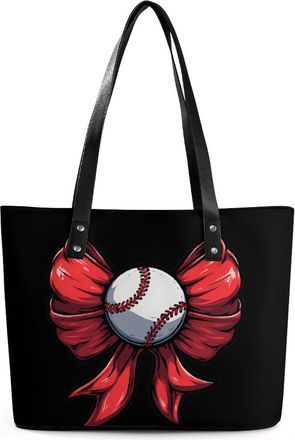 Generic Softball Bow Tote Bags for Women Cute Shoulder Purses Handbags