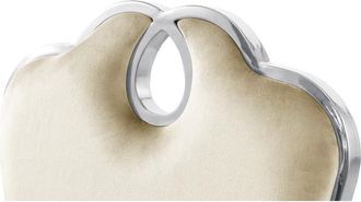 Best Master Furniture Gernot Cream Velvet with Stainless Steel Dining Chairs, Set of 2