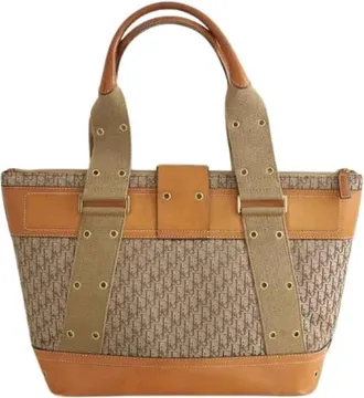 Dior Pre-owned Tote Bags, female, Beige, Size: ONE SIZE Pre-owned Cotton Tote Bag