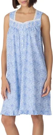 Eileen West Sleeveless Cotton Jersey Nightgown in Blue at Nordstrom, Size X-Large