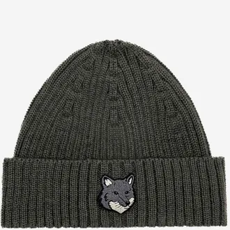 Maison Kitsun&eacute; Wollen muts van Maison Kitsune met logo
