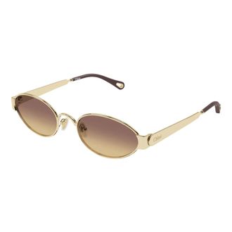 Chlo&eacute; Sunglasses, female, Yellow, Size: 54 MM Holly Oval Sunglasses