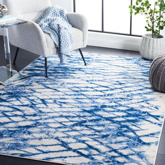 Safavieh Jasper Machine Made Area Rug, Navy / Ivory Contemporary Style Easy Care