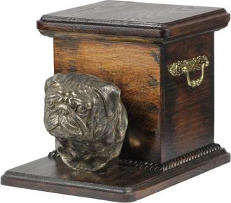OEM Pug, Carlin - Una Urna Para Cenizas De Perro Con Una Estatuilla, Una Elegante Urna Para Un Perro, Una Urna &Uacute;nica Con Un Busto De Perro De Art-dog