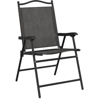 vidaXL Vidaxl - Sillas De Jard&iacute;n Plegables 8 Uds Acero Y Textileno Gris Melange