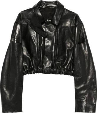 Rick Owens Chaqueta Corta de Cuero - Jackets - Mujer - Negro - S