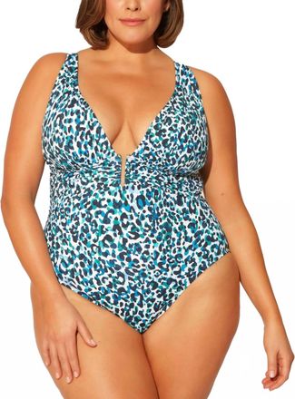 Bleu Rod Beattie Plunging Swimwear One Piece - Plus In Blue